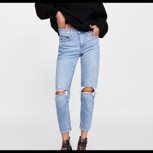 ZARA slim fit boyfriend ankle jeans